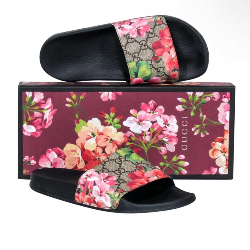 GUCCI FLORAL SANDALS